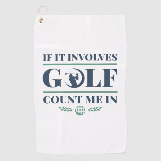 It Involves Golf Count Me In Golfhanddoek (Voorkant)