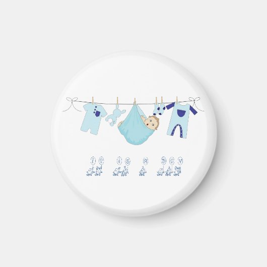 It is a Boy  Baby shower Magneet (Voorkant)