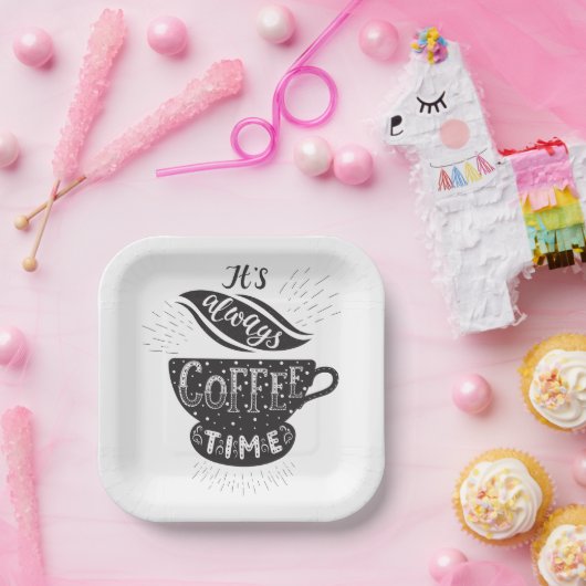 It Is Always Coffee Time Papieren Bordje (Feest)