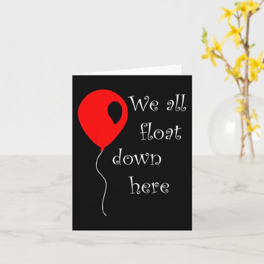 IT is Halloween Costume Red Balloon You'll Float T Kaart (Gele Bloem)