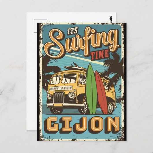 It is surf time in Gijon Briefkaart (Voorkant / Achterkant)