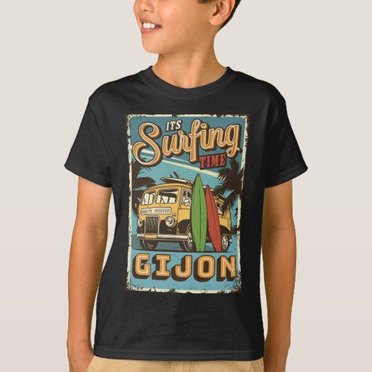  It is surf time in Gijon T-shirt (Voorkant)