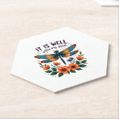 It Is Well With My Soul Inspirational Quote (1) Kartonnen Onderzetters (Schuin)