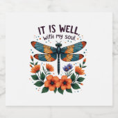 It Is Well With My Soul Inspirational Quote (1) Sparkling Wijnetiket (Enkel label)