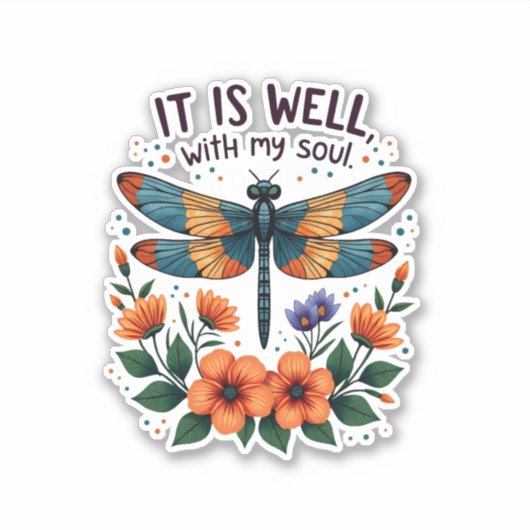 It Is Well With My Soul Inspirational Quote (1) Sticker (Voorkant)