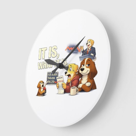 It Is What It Is – Funny Dog Illustration Grote Klok (Hoek)
