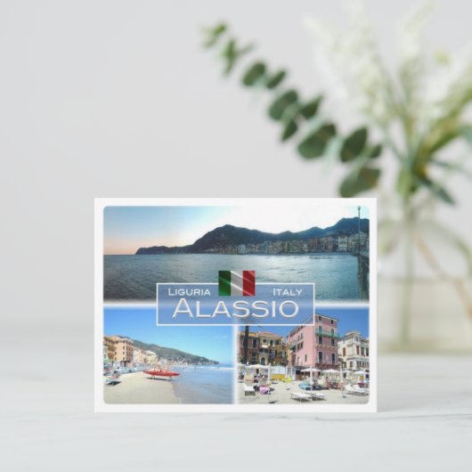 IT Italië - Ligurië - Alassio - Briefkaart (Staand voorkant)