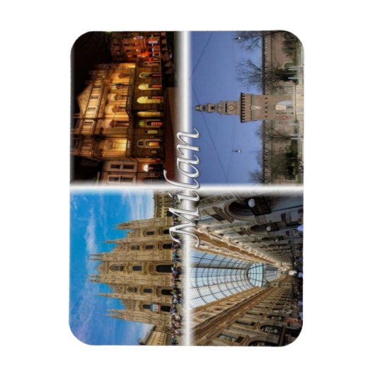 IT Italië - Milaan - Duomo - Sforza Castle - Magneet (Verticaal)