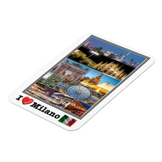 IT Italië - Milaan - ik hou van mozaïek - Magneet (Linkerzijde)