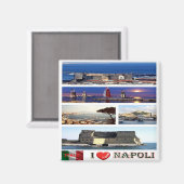 IT - Italië - Napels - I Love - Collage Mosaic Magneet (Voorkant / Achterkant)