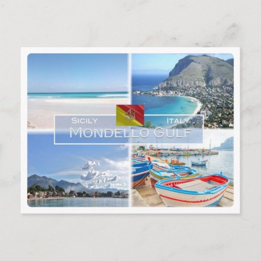 IT Italië - Sicilië - Mondello Gulf - Briefkaart (Voorkant)