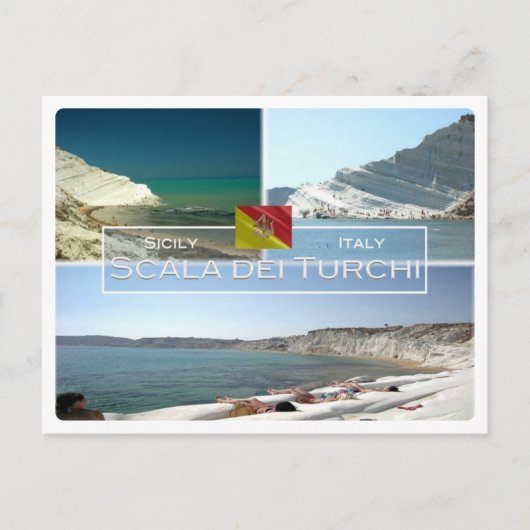 IT Italië - Sicilië - Scala dei Turchi - Briefkaart (Voorkant)
