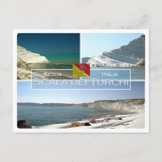 IT Italië - Sicilië - Scala dei Turchi - Briefkaart (Voorkant)