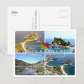 IT Italië - Sicilië - Taormina - Isola Bella - Briefkaart (Voorkant / Achterkant)