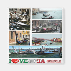 IT - Italië - Venetië - Gondole - I Love - Gondo Magneet