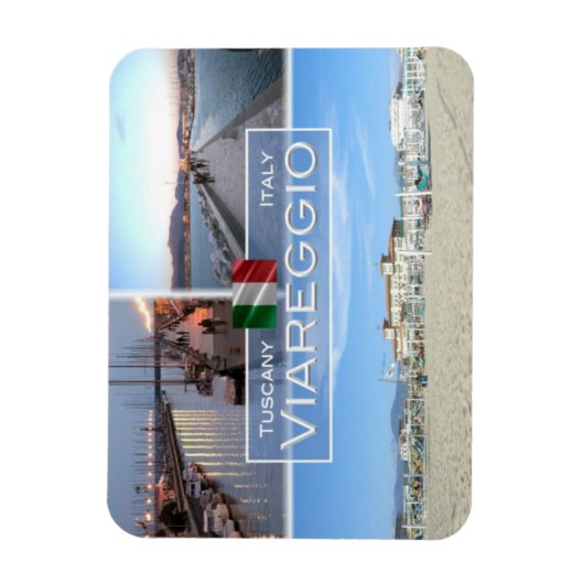 IT Italië - Viareggio - Pier en Marina Tourist - Magneet (Verticaal)