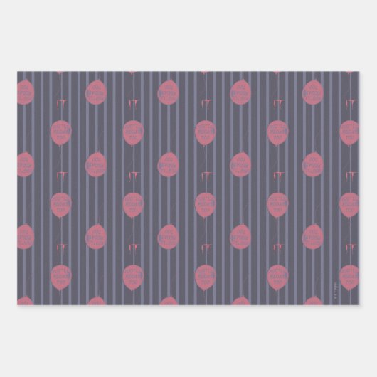 IT - Je zweeft naar ballon gestreept patroon Inpakpapier Vel (Voorkant 3)