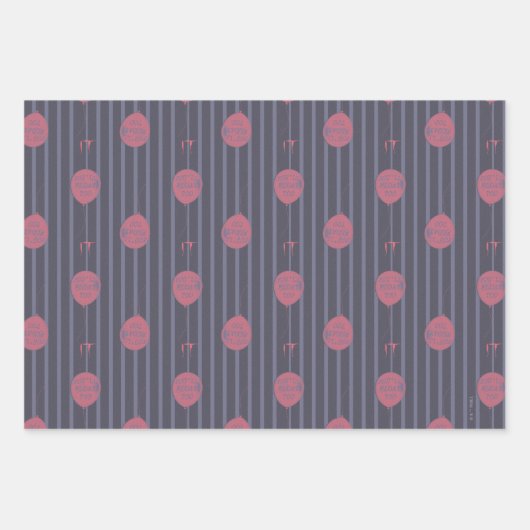 IT - Je zweeft naar ballon gestreept patroon Inpakpapier Vel (Voorkant)