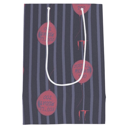 IT - Je zweeft naar ballon gestreept patroon Medium Cadeauzakje (Achterkant)