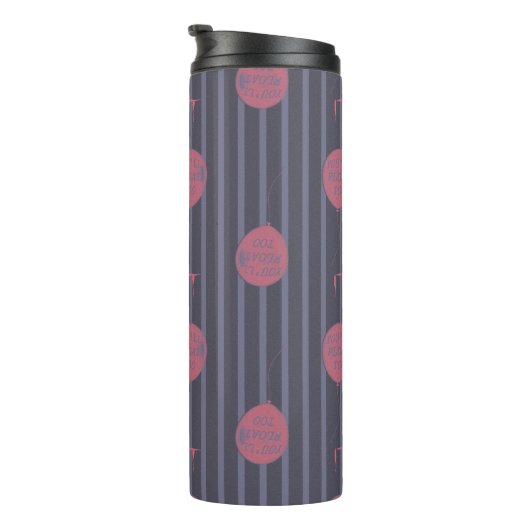 IT - Je zweeft naar ballon gestreept patroon Thermosbeker (Geroteerd rechts)