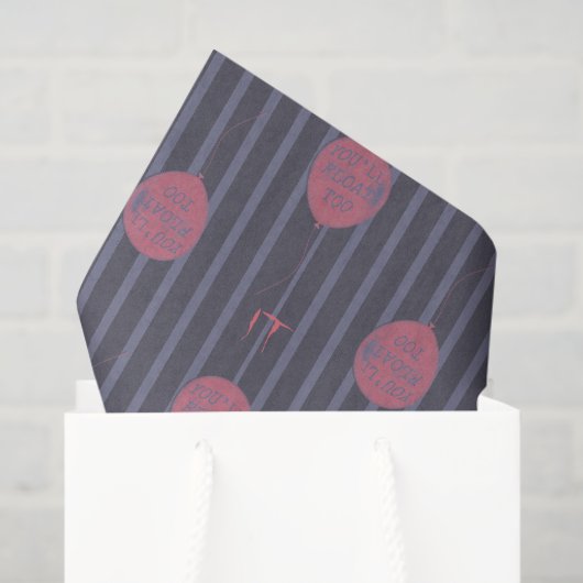 IT - Je zweeft naar ballon gestreept patroon Tissuepapier (Cadeauzakje)