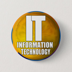 IT-LOGO - INFORMATIETECHNOLOGIE RONDE BUTTON 5,7 CM