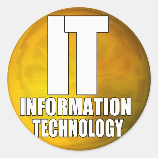 IT-LOGO - INFORMATIETECHNOLOGIE RONDE STICKER (Voorkant)