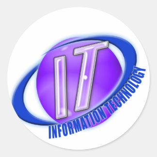 IT-LOGO ORB/SWOOSH-INFORMATIETECHNOLOGIE RONDE STICKER