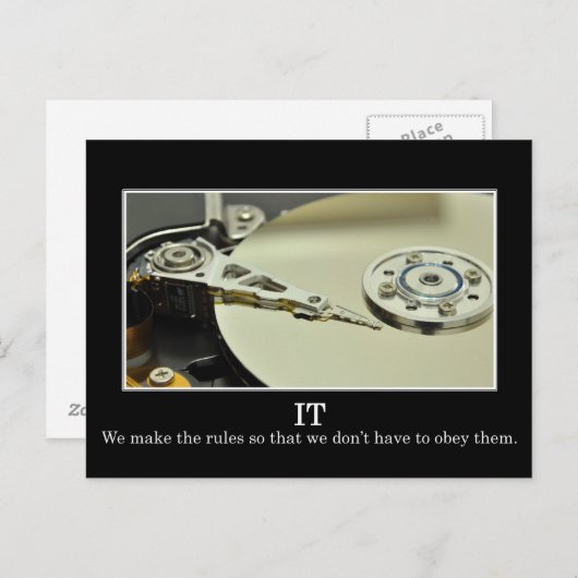 IT maakt regels zodat het ze kan negeren Briefkaart (Voorkant / Achterkant)