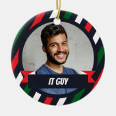 IT-man - Kantoor kerstboomornament Keramisch Ornament (Voorkant)