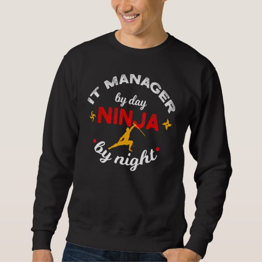 IT Manager op dag Ninja bij nacht computersupport Trui (Voorkant)