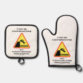 It May Be Counterintuitive Always Look Down Invest Ovenwant & Pannenlap Set (Voorkant)