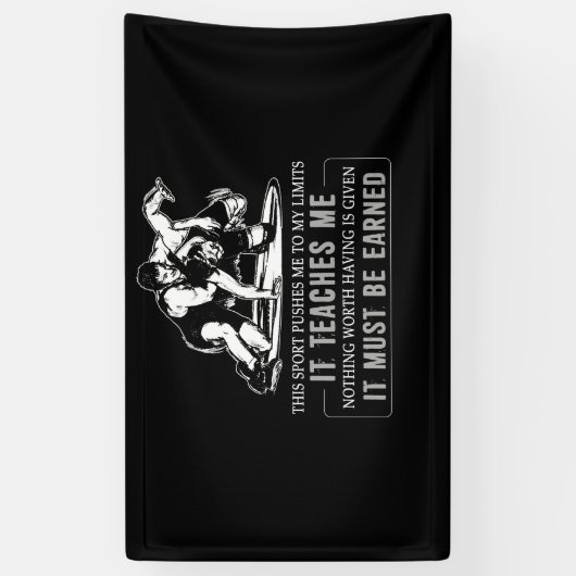 It Must Be Earned Wrestling Sport Spandoek (Verticaal)