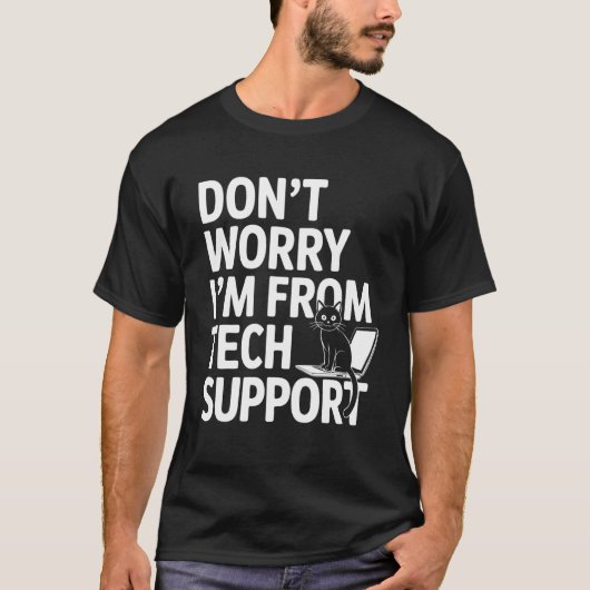 IT-ondersteuning Computerkat Technisondersteuning T-shirt (Voorkant)