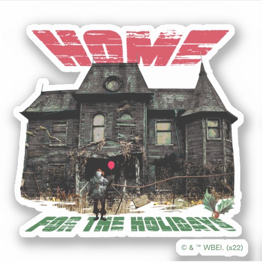 IT | Pennywise - Home voor de Feestdagen Sticker (Voorkant)