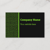 IT Professional - Binaire code in groen op zwart Visitekaartje (Voorkant)