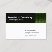 IT Professional - Binaire code in groen op zwart Visitekaartje (Achterkant)