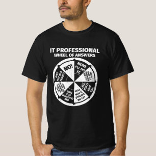 IT Professional Geek Wiel van antwoorden Informati T-shirt