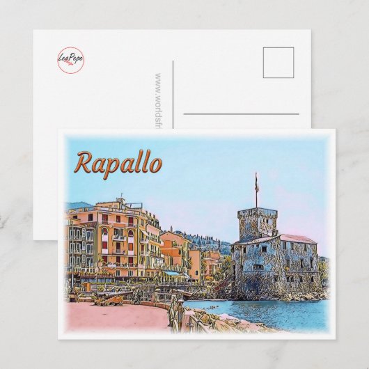 IT ^ Rapallo - Castle - Kissingloop Briefkaart (Voorkant / Achterkant)