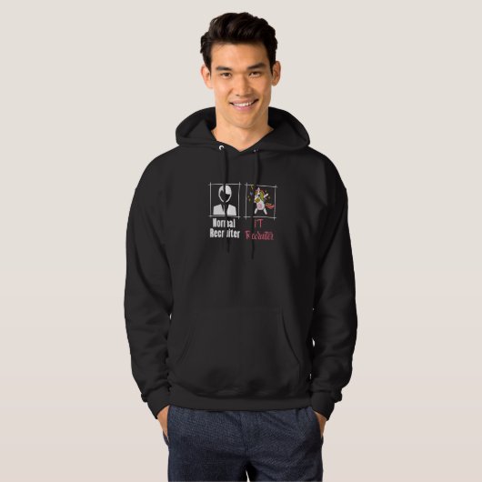 IT Recruiter  Tech Recruiting Dancing Unicorn Hoodie (Voorkant volledig)