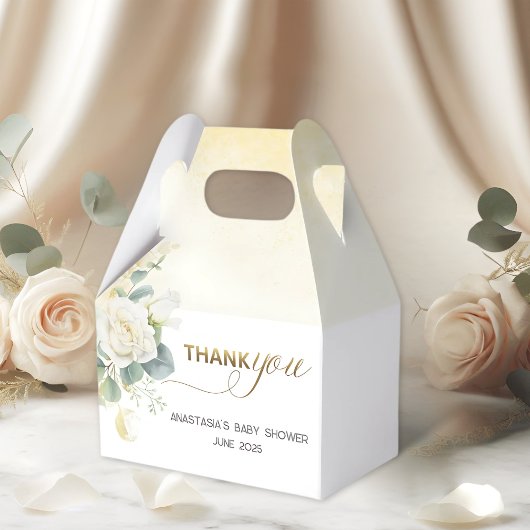 It’s A Boy Baby Shower –Gold Balloon & Greenery Bedankdoosjes