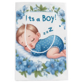 It’s a Boy Baby Shower  Medium Cadeauzakje (Voorkant)