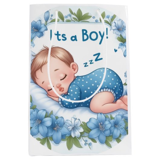 It’s a Boy Baby Shower  Medium Cadeauzakje (Voorkant)