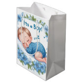 It’s a Boy Baby Shower  Medium Cadeauzakje (Achterkant Gekanteld)