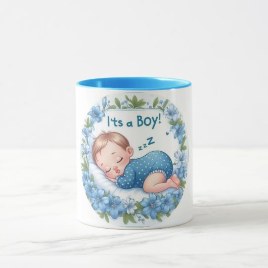 It’s a Boy Baby Shower Sticker Mok (Midden)