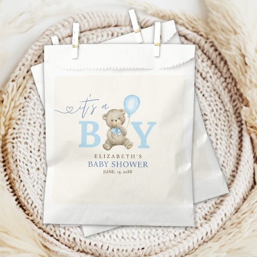 It’s a Boy,  Bear Baby Shower boy Bedankzakje