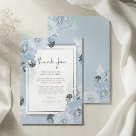 It’s A Boy Blue Floral Peony Baby Shower  Bedankkaart