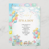 It’s a Boy Cute Baby Shower Invitation Card Kaart (Voorkant / Achterkant)