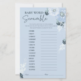 It’s A Boy Floral Baby Shower Word Scramble Game
