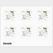 It’s a Boy Stork and Baby Ronde Sticker (Vel)